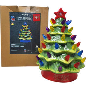 San Francisco 49ers NFL Football Team Ceramic Tree Figurine FOCO 8"